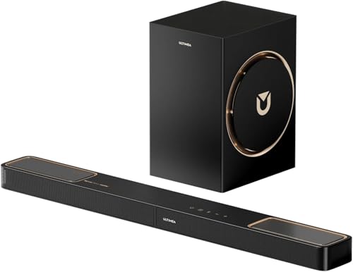 ULTIMEA Barra de som de 3,1,2 ch com Dolby Atmos, sistema de som envolvente para TV, barra de som com subwoofer de 6,5" para cinema em casa, BT 5.4, HDMI eARC, Skywave F30 Boom