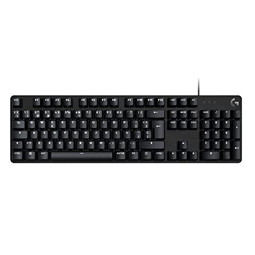 Logitech G 413 SE Full-Size Teclado mecânico para jogar, retroiluminado com interruptores mecânicos táteis, anti-chosting, compatível com Windows, macOS, Disposição QWERTY espanhol - preto
