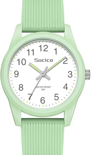 SOCICO Relógios analógicos para meninos e meninas, relógios com banda macia, tempo de aprendizagem, impermeável, 50 m, fácil de ler, para idades 4-12, presente de aniversário para crianças