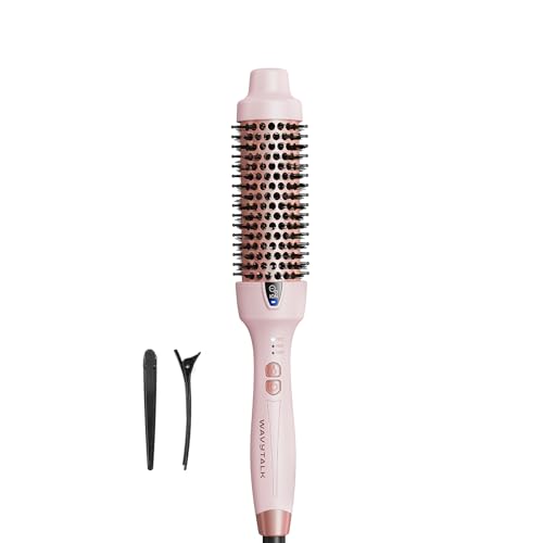 Wavytalk Escova térmica, escova térmica escova de ondulação iónica de 38 mm aquecida para criar ondas naturais e volume, escova redonda para um Blowout Express, função de voltagem dupla