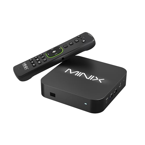 MINIX U8K Android Media AI Box 8K UHD Android TV Box 128 GB eMMC, 8 GB LPDDR4 RAM, Dolby Vision, reprodutor multimédia de entretenimento com MINIX A3 Pro, Bluetooth, giroscópio remoto de seis eixos