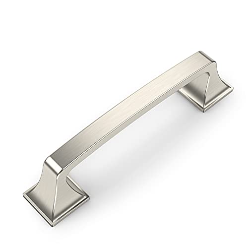 Amerdeco 10 peças puxadores cozinha 96 mm puxadores armários níquel acetinado escovado puxador porta prata puxadores gavetas de liga de zinco móveis puxador