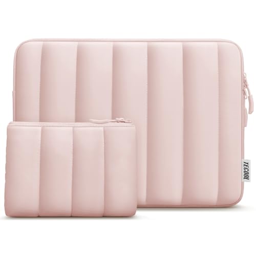 TECOOL 14 polegadas Capa para computador portátil para 14" Lenovo Ideapad Thinkpad HP Pavilion Elitebook DELL Acer Chromebook, MacBook Air 15 M4 M3 M2 2025 2024, capa protetora bolsa branca, rosa