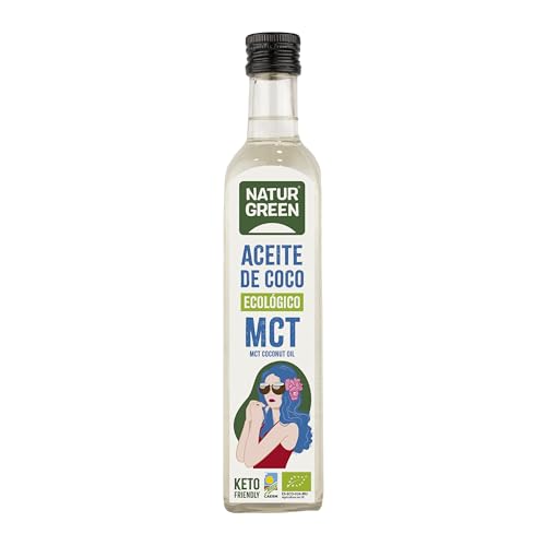 NATURGREEN - Óleo de coco MCT Bio ecológico, para receitas, preparação de pratos, substituto de manteiga, cozinhar e assar