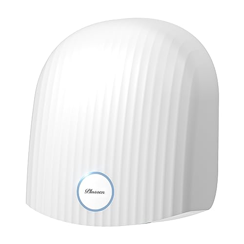 PLUSSEN Secador de mãos 10 segundos secagem poupança de energia comercial secador de mãos elétrico automático para cozinha casa de banho sanita 1050 w (1020-branco)