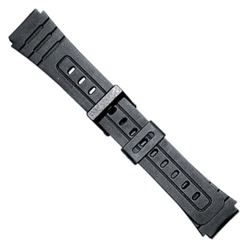 Pulseira de relógio compatível com Casio F-91 F-91W F-105 F-106W F-94 W-217h 18 mm Ref 283P4, Preto, 18 mm, moderno