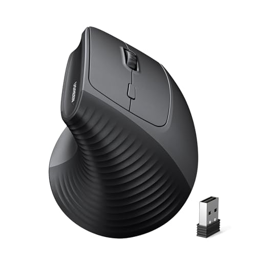 UGREEN Rato sem fios 2,4 G Bluetooth ergonómico vertical 1000/1600/2000/4000 dpi 6 botões compatível com Windows Mac OS