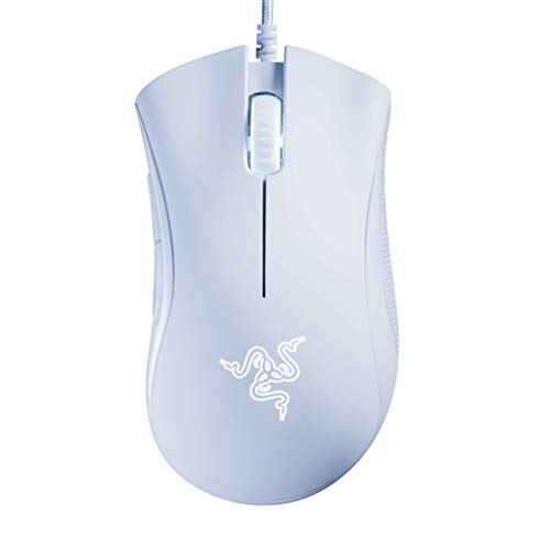 Razer Rato para jogos DeathAdder Essential, sensor ótico, 6400 DPI, 5 botões programáveis, interruptores mecânicos, pegas laterais de borracha, cor branca