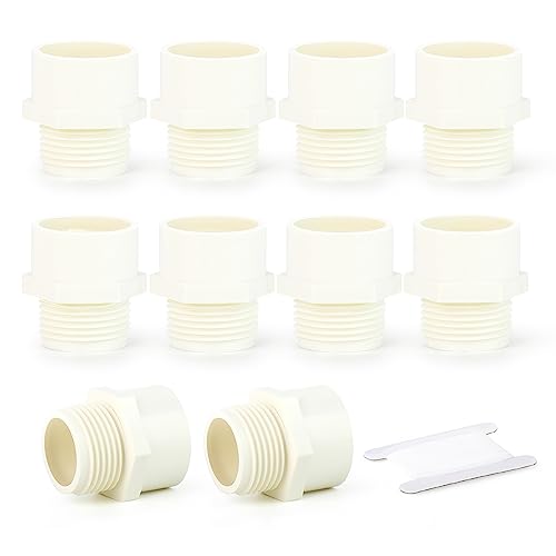 ERGAOBOY 10 peças 3/4" BSP macho a 25 mm branco conector de PVC, acessórios para tubos de PVC Coulping