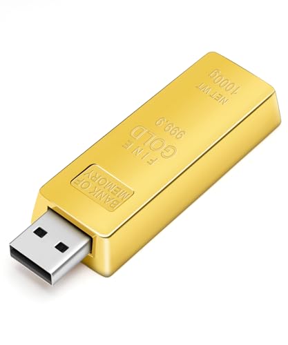 Gold Bar memória USB 2.0 memória USB externa armazenamento de dados presente para crianças (32 GB)