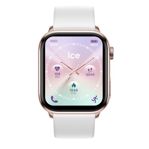 Ice-Watch - ICE smart 3.0 Rose gold White 1.78 AMOLED GPS - Relógio conectado retangular ouro rosa para senhora com correia de silicone - 024302 (1,78 polegadas)