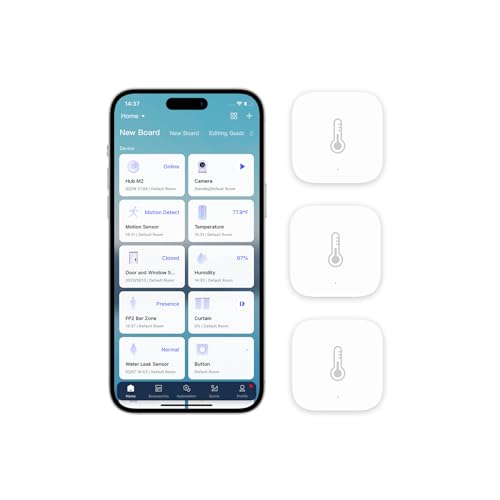 Aqara Sensor de temperatura e humidade 3-pacotes, requer AQARA HUB, Zigbee, para controlo remoto e doméstico, termómetro higrómetro sem fio, compatível com HomeKit, Alexa, funciona com IFTTT