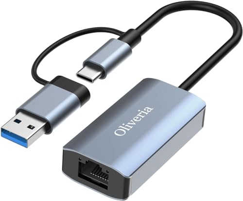 Adaptador USB-C para Ethernet, adaptador de rede USB 3.0 para RJ45, Gigabit Ethernet LAN 1000 Mbps para Windows/Mac/Linux