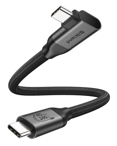 Silkland 40 Gbps Cabo Thunderbolt 4 compatível, cabo USB4 30 cm, 8 K/6 K/5K@60Hz 4K@144Hz, 240 W PD3.1 48 V 5A cabo USB tipo C para MacBook, PSSD, iPhone 16/15, Dock, A, A, A, A, A, A. Auto android