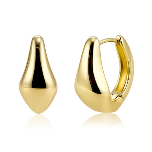 ASH'S CHOICE Brincos mulher prateada, brincos aros pequenos de prata 925 para mulher, banhado a 14 K brincos dourados mulher de aro pequenos, minimalistas brincos de argola prata mulher