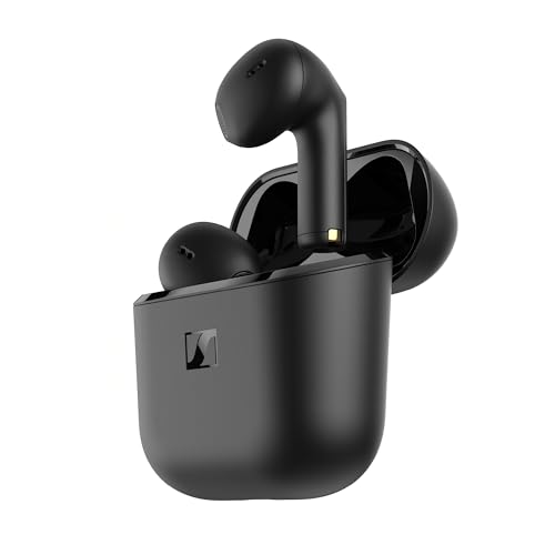 Sennheiser ACCENTUM Open Wireless - Auriculares com design aberto, som dinâmico e Bluetooth 5.3, resistência a salpicos IPX4, 28 horas de autonomia e estojo de carregamento USB-C - preto