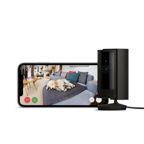 Ring Cámara interior (Indoor Camera 2.ª gen.) | Cámara de vigilancia wifi con enchufe para mascotas | Vídeo 1080p HD, comunicación bidireccional, cubierta de privacidad | 30 días gratis de Ring Home