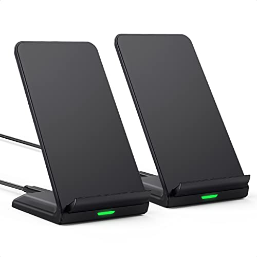 2 Pack Carregador sem fios rápido, 15 W certificação Qi Wireless Charger indicador adaptador inteligente estação Stand para iPhone 16 15 14 13 12 11 Pro MAX Samsung Galaxy Google Xiaomi etc
