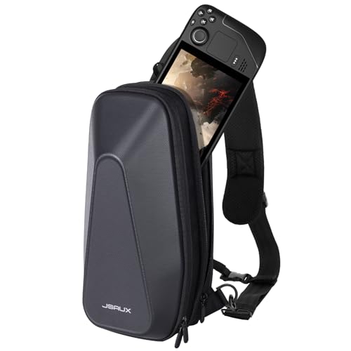 JSAUX Bolsa Sling para Steam Deck (OLED)/ROG Ally X/ROG Ally, capa de transporte com capa rígida, bolsa de dupla camada para interruptor, PS5 Portal, bolsa crossbody de acessórios de viagem - BG0105X,