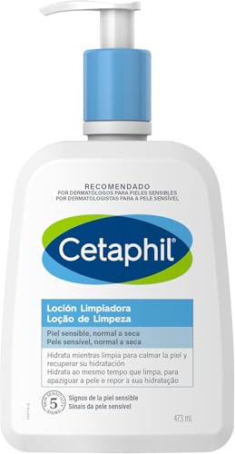 CETAPHIL Loção de limpeza facial pele sensível, normal e seca, hidrata enquanto limpa 473 ml