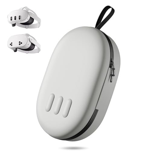 ZOZOVR Capa de transporte para Meta Quest 3S/Quest 3, compatível com Battery Elite Strap, controladores e outros acessórios, estojo rígido e proteção superior para viagens, cinzento