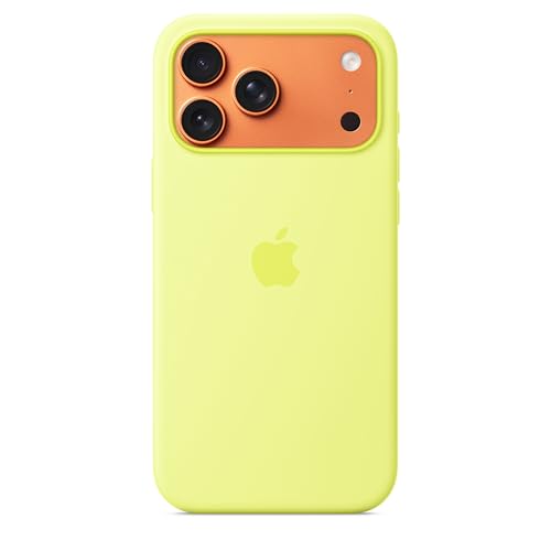 Apple Capa de silicone com MagSafe para iPhone 17 Pro MAX, amarelo néon ​​