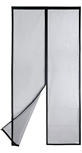 Porta magnética Apalus VP anti-mosquitos de alta resistência, fecho automático de cima para baixo, mantém o ar fresco dentro e os insetos fora (120 x 220 cm, preto)