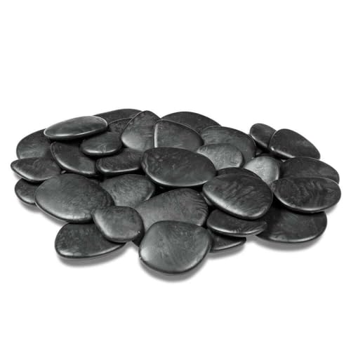Kalapanta - Pedras decorativas em plástico reciclado para vasos, pintura, aquários, casa, jardim, fabricado na Itália (tamanho L, Ø 5 - 8 cm, aprox. 45 peças, preto)