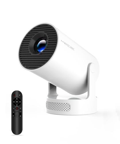 Magcubic Projetor, mini portátil projetor 4K supote com WiFi 6 BT 5,4, rotação de 180°, projetores de vídeo doméstico Android projetor, remoto por voz, altifalante Soundbass 5 W