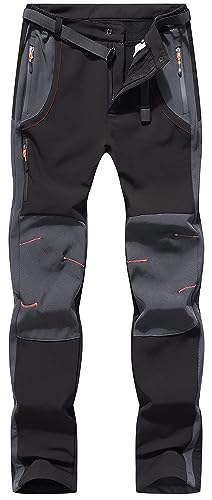 BenBoy Calças de caminhada em softshell para homem, impermeáveis e quentes, para atividades de montanha, caminhadas na neve e esqui