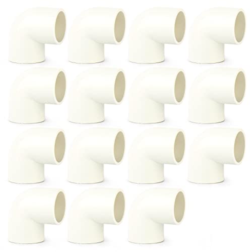 ERGAOBOY 15 peças 25 mm cotovelo PVC branco acessórios de conector de tubo, adaptador de tubo de água de acoplamento