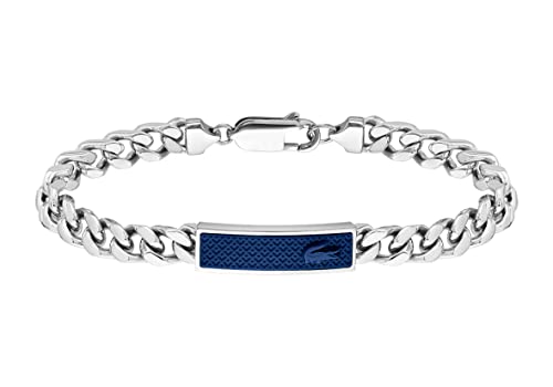 Lacoste Pulseira de corrente para homem coleção SET&MATCH decorado com design petit piqué - 2040097, Aço inoxidável, Sem Pedra Preciosa