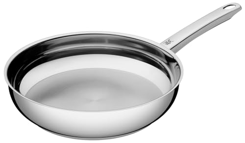 WMF Favorit Frigideira profissional 24 cm sem revestimento, frigideira de aço inoxidável adequada indução, aço inoxidável Cromargan, adequada para forno