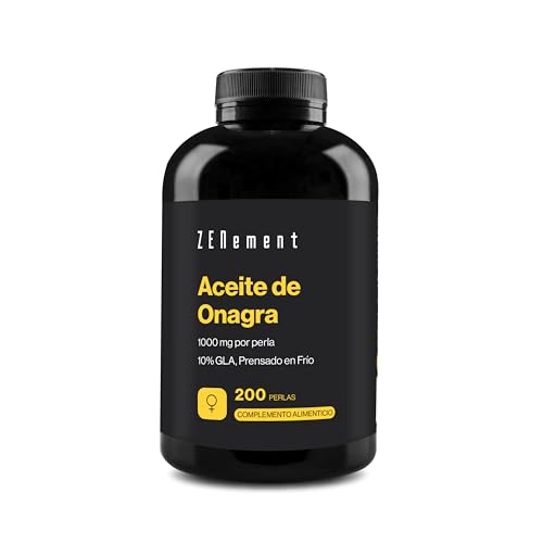 Óleo de nagra 1000 mg por pérola | Sintomas de menstruação, manutenção da pele e ossos, 200 pérolas, 10% GLA, prensado a frio, com vitamina E, suplemento de pérolas ômega 6 de ácido linoleico