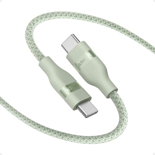 Anker Cabo USB C a USB C entrançado reciclado de 240 W, cabo de carregamento rápido com carregador de tipo C para iPhone 16/16 Pro/16 Plus/16 Pro Max, MacBook Pro, iPad Pro, iPad Air, Galaxy S23 (1, 8