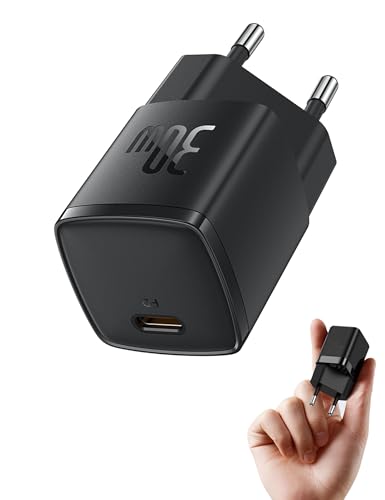 Baseus Carregador USB C, carregador rápido de 30 W, fonte de alimentação para iPhone 16, 15, 14, 13, 12, 11 Pro Max, Galaxy 25 24, carregador de telemóvel, adaptador de carregamento rápido, adaptador