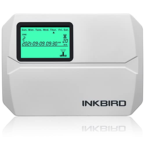 Inkbird IIC-800 Programador de rega Wi-Fi 8 zonas, controlador de pulverizador inteligente, sistema de temporizador de automático, memória incorporada não volátil, modo manual de suporte, ajuste