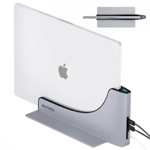Ascrono Estação de acoplamento vertical compatível com MacBook Pro de 16, 2021 M1 e 2023 M2/M3, com compatibilidade MagSafe - Desfrute de 2 portas Thunderbolt-4 USB-C ligação sem problemas dois ecrãs