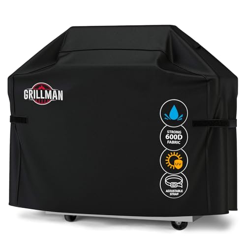 Grillman Capa impermeável para churrasco, cor canela, capa protetora para churrasco, capa impermeável para churrasqueira (132 cm, preto)