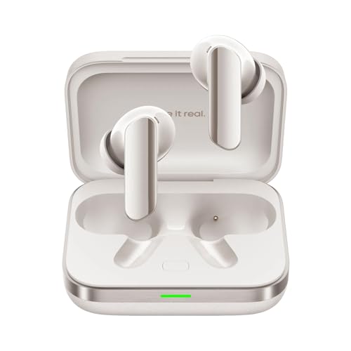 realme Buds Air 7 Pro Auriculares sem fios, Tri-Mic 53dB Deep Active Noise Cancellation, 48H Tempo de reprodução IP55 impermeável Bluetooth 5,4 auriculares sem fios, branco