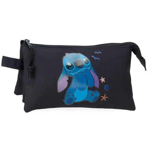 Disney Estojo escolar, estojo infafntil, feito de poliéster, compartimento triplo para melhorar a organização, tamanho ideal para ser usado na mochila, com alça lateral., Excitado, Estojo triplo