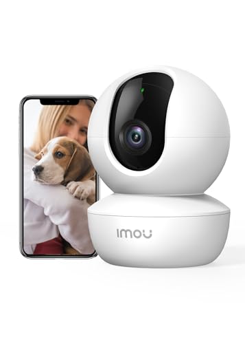 Imou Câmara de vigilância Wi-Fi interior para animais de estimação, AI deteção humana, 1080P câmara IP Wi-Fi interior com sereia, áudio bidirecional, visão noturna, modo de privacidade, funciona com