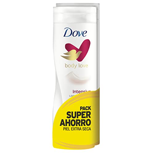 Dove Pacote de poupança de creme hidratante corporal intenso para pele muito seca com soro restauração de eramidas, pack de 2 x 400 ml