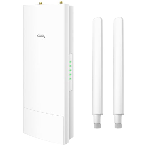 Cudy Repetidor de banda dupla AC1200 para exteriores, ponto de acesso, router WISP, PoE passivo de 24 V, proteção contra raios, temperatura de trabalho de -40 a 60 °C