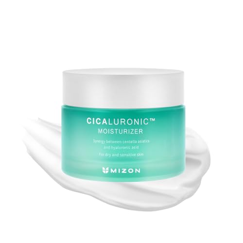 [Mizon] Creme hidratante rico com centella asiática e ácido hialurónico (50 ml) rejuvenescimento, regeneração da pele, cuidado com rugas, fórmula vegana (Cicaluronic Moisturizer)
