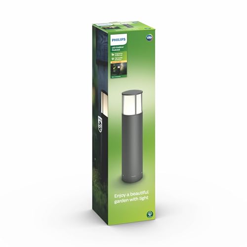 Philips myGarden Stock - Poste, iluminação exterior, alumínio, luz branca quente, 10,4 x 10,4 x 40 mm, 11,1 x 11,1 x 42,1 mm, cor antracite