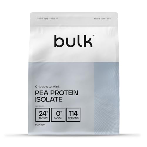 Bulk Proteína de ervilha isolada, batido de proteínas veganas, chocolate com hortelã, 2,5 kg, 83 doses