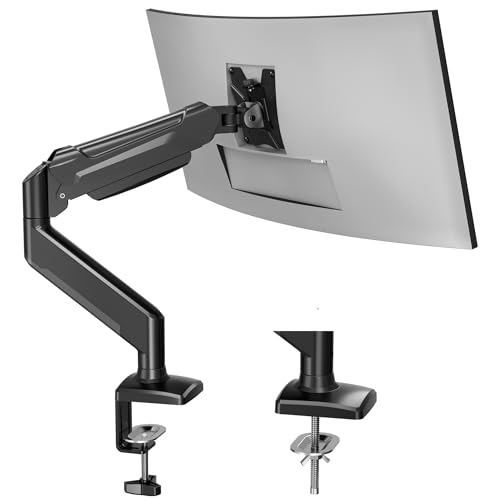 BONTEC Suporte para monitor de secretária, braço monitor ergonómico com mola de gás, para ecrãs de 13 a 32 polegadas, inclinação, rotação, rotação de 360°, VESA 75/100 mm, até 9 kg, montagem com