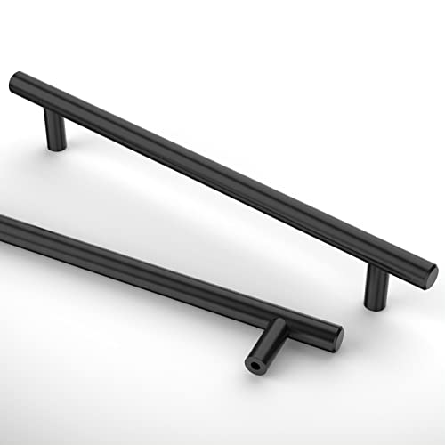 Amerdeco 10 peças puxadores cozinha 256 mm puxadores armários preto puxador porta puxadores gavetas de aço inoxidável anéis de puxar para móveis puxadores..