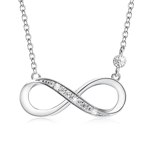 Aucuu Collar Mujer, Collar con Símbolo de Infinito Clásico, Personalizados Colgante, para Regalo de Día de La Madre/Cumpleaños